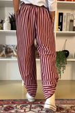 The Sunday Morning Stripe Twist Pant Burgundy Blush